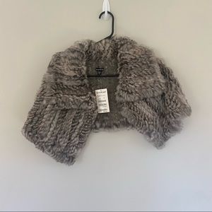 NWT Bebe faux fur cropped capelet
